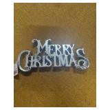 NEW SILVER MERRY CHRISTMAS DECORATION