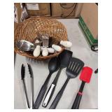 BASKET W/  KITCHEN UTENSILS-