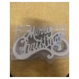 6 NEW MERRY CHRISTMAS CHAMPAGNE COLOR DECORATIONS