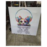 HAND PAINTED CAT PICTURE WITH COA 24x24