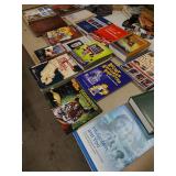 BOX OF BOOKS - EDGAR ALLEN POE - ROCKS AND MINERAL - CULT MOVIE STARS - EXPLORING THE OCEAN AND ETC