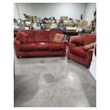 LANE - COUCH AND MATCHING CHAIR - COUCH IS 78 INCHES WIDE AND CHAIR IS 38 INCHES WIDE