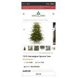 NATIONAL TREE COMPANY 7.5 FT NORWEGIAN SPRUCE CHRISTMAS TREE UNLIT