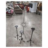 4 IRON CANDLE HOLDERS