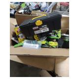 BOX OF MISC TOOLS AND OTHER ITEMS
