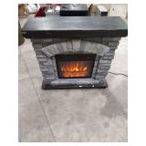 STONE LOOK ELECTRIC FIREPLACE WITH HEATER 36X12X34