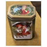 OLD CHRISTMAS TIN.  CHRISTMAS CARDS AND ENVELOPES