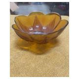 OLD AMBER GLASS DISH