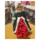 DECEMBER CHRISTMAS DOLL.  WINDUP MUSIC.  COLLECTABLE ADDITION