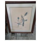 SIGNED RAY HARM BROWN THRASHER PRINT 24X28