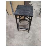 BAMBOO AND WICKER STOOL 30 INCHES TALL
