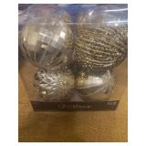 NEW 8 SHATTERPROOF ORNAMENTS.  GOLD