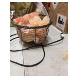 HIMALAYAN-  PINK SALT- IN A METAL BASKET-