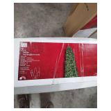 HOME ACCENTS 7.5 FT FESTIVE PINE SLIM LED CHRISTMAS TREE WITH COLOR CHANGING LIGHTS NO LIGHT TEST HAS BEEN PERFORMED