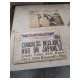 WORLD WAR 2 AND KENNEDY ASSASSINATION NEWSPAPER S