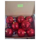 BOX OF RED CHRISTMAS ORNAMENTS