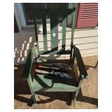 Green Painted Rocking Chair with Wind Mill