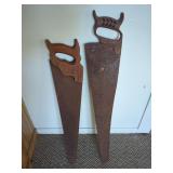 Pair of Handsaws with Wood Handles
