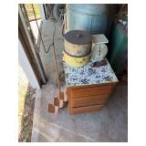 Cabinet, Scale, Metal Tins, Heart Shelf, and More