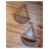 Wicker Wall Basket with Chain Handle