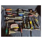 Assorted Screwdrivers, Stanley Ratchet, and Wood Plane