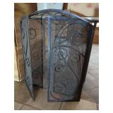 Metal Fireplace Screen with Scroll Design
