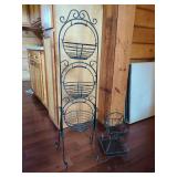 Metal Basket Stand and Two-Tier Basket