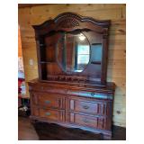 Wood Dresser with Mirror