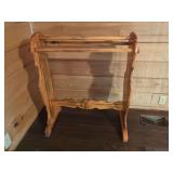 Handcrafted Wooden Quilt Rack with Heart Accents