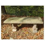 Concrete Bench with Squirrel Shaped Supports