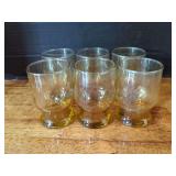 Set of Six Amber Drinking Glasses