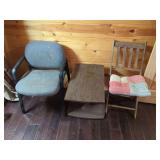 Assorted Furniture: Office Chair, Side Table, and Two Chairs