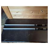 Two Black and Silver Lightsaber Props