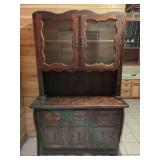 Wooden Hutch with Glass Doors