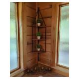 Triangular Rope Hanging Shelf with Metal Candleholder
