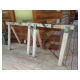 Wooden Sawhorse Pair