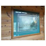 Framed Landscape Art Print with Deer