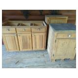 Set of Wooden Storage Cabinets with Drawers and Doors