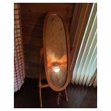 Freestanding Oval Wood Mirror