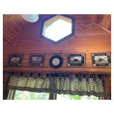 Framed Country Artwork and Wall Clock