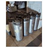 Nine Metal Beer Kegs