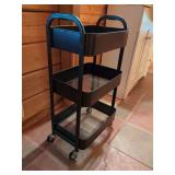 Black Three-Tier Rolling Cart