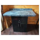 Black Cabinet with Marble Top