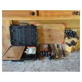 Knife Collection with Block, Kitchen Scissors, and Carving Kit