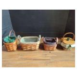 Longaberger Basket Collection - Four Handwoven Baskets