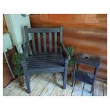 Wooden Chair and Side Table Set