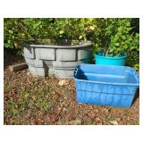Three Assorted Plastic Containers