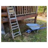 Kobalt Wheelbarrow and Wonderlight Aluminum Ladder