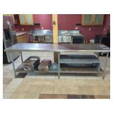 Commercial Stainless Steel Work Table With Sink and Serving Pans