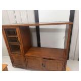 Wood Media Center with Glass Door